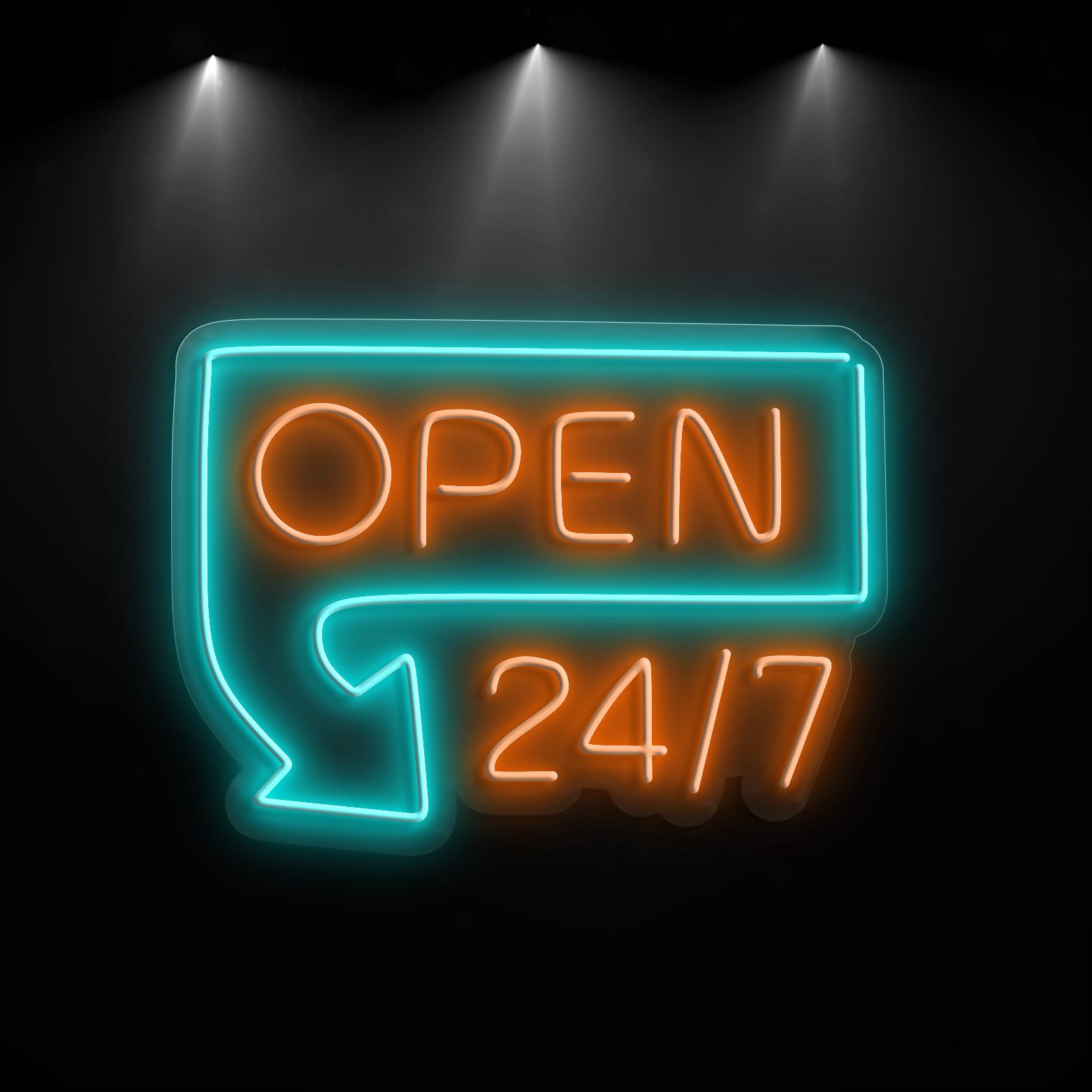 Open 24/7 Neon Sign Custom Neon Sign