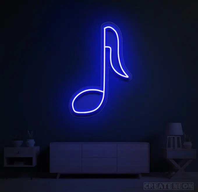 Neon Music Note Sign | Music Note neon sign | Create Neon
