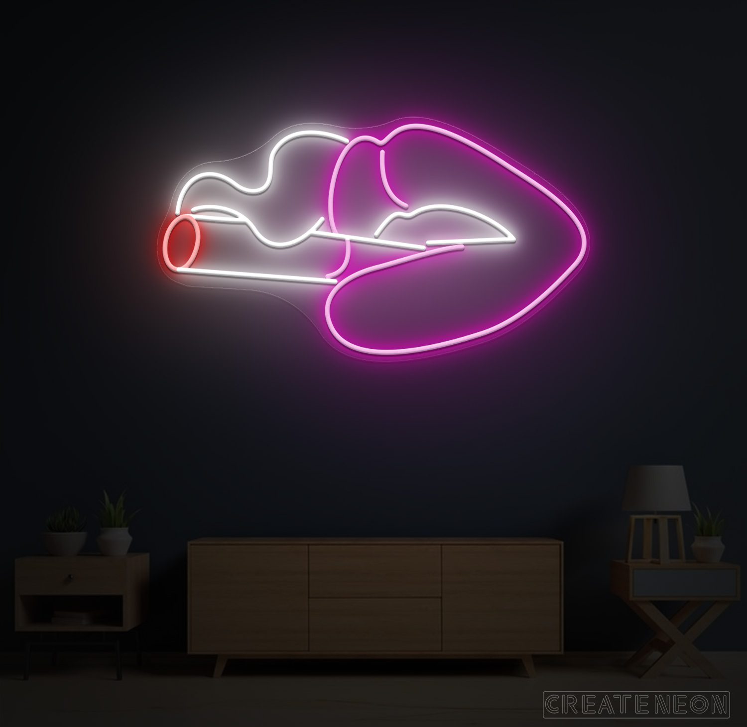 Lips Smoking Neon Sign - Smoking LED Signs