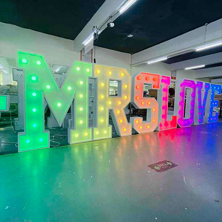 Marquee letter signs manufactured by Createneon for events and branding
