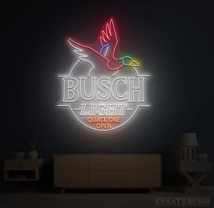 Busch Rotating Sign Busch Light Quack One Open Neon Sign-Ultimate Choice for Bar