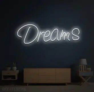 Alternative view of Dreams Neon Sign
