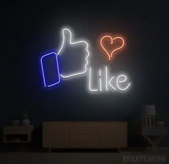 Facebook Like Neon Sign