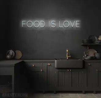 Alternative view of Food Is Love Neon Sign