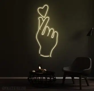 Heart In Hand Neon Sign
