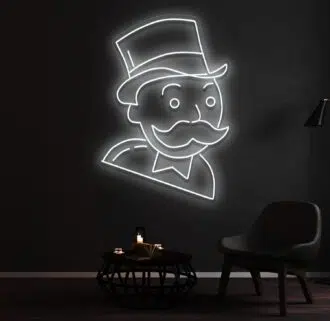 Alternative view of Monopoly Man Neon Sign