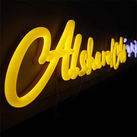acrylic neon sign designed by createneon for modern interiors