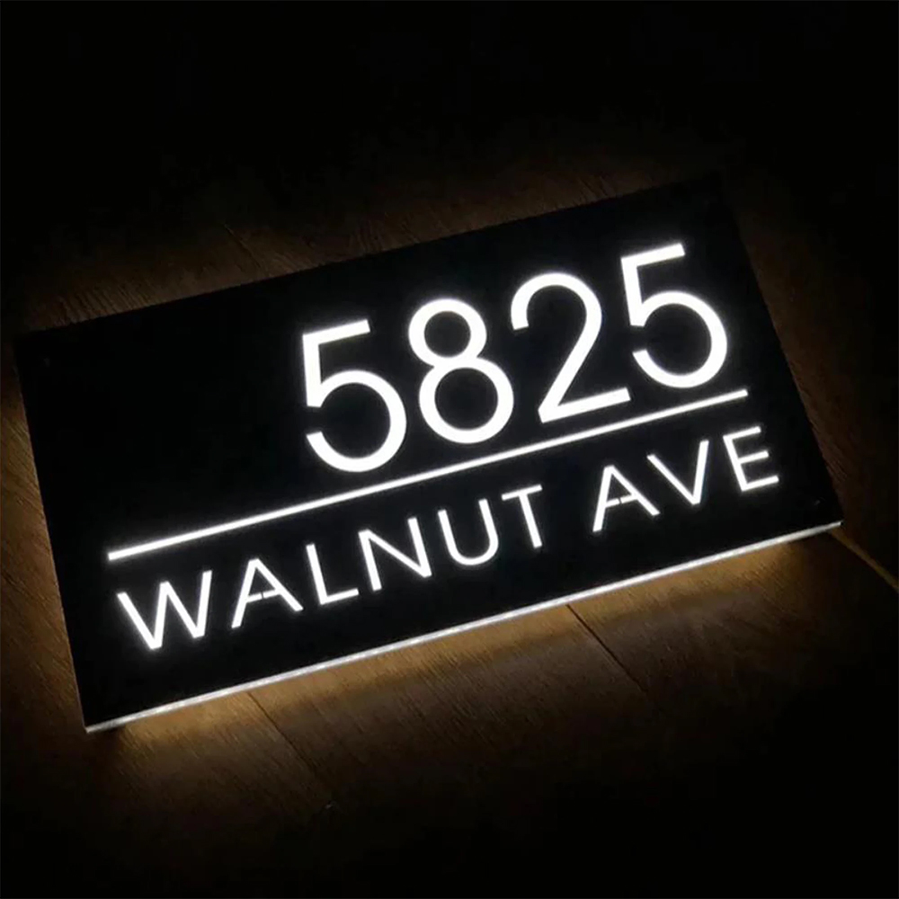 custom house number sign by createneon for residential and commercial properties