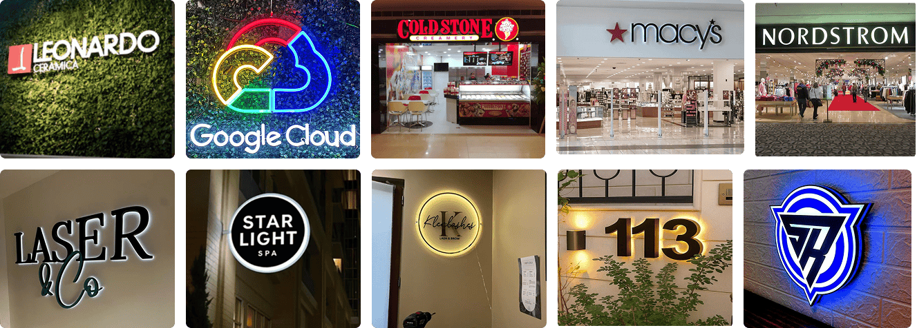 contact createneon®  full ° signage solutions including led neon signs channel letters lightboxes and custom business signs
